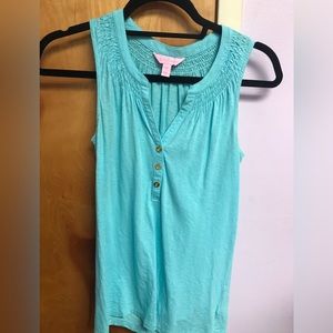 Lilly Pulitzer - Essie Tank Solid Top - Size XXS - Aqua